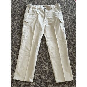 511 Tactical Mens Cargo‎ Pants 38 Khaki Rip Stop Double Knee Multiple Pocket